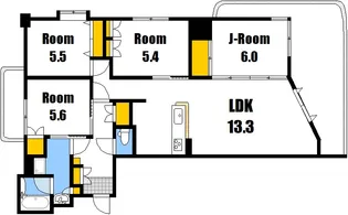 グローリー三滝【6階】の間取り