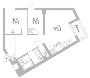 GranDuo梅ヶ丘【3階】の間取り