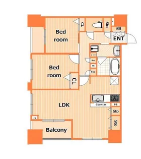 レジデンス横濱リバーサイド【13階】の間取り