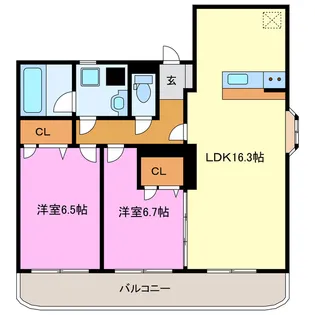 叶音IIWEST【2階】の間取り