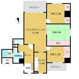 アーデルテラス愛宕【2階】の間取り