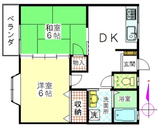 フルーツマンションA【2階】の間取り
