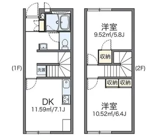 レオパレスプリメーラ深見【1階】の間取り