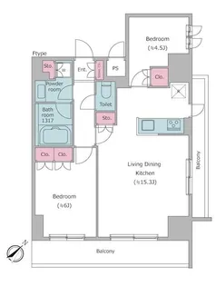 レジディア都立大【6階】の間取り