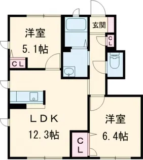 レガール北野 B【1階】の間取り