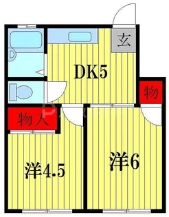 萩沢ハイツB棟【1階】の間取り