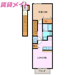 プーゼD【2階】の間取り