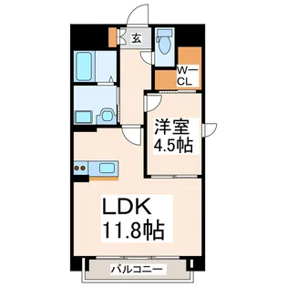 O-heドリュー熊本駅前【7階】の間取り