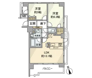 クレアシティ品川戸越【11階】の間取り