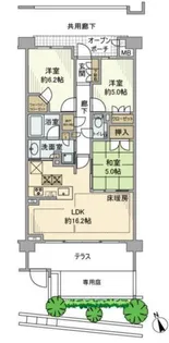 プラウド宮前平サウスフロント【1階】の間取り