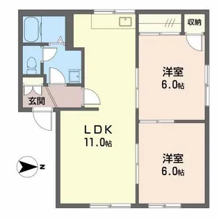 アークヒルズ中村 E棟【1階】の間取り