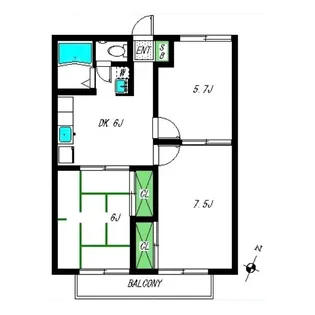 フローラルアイダF棟【2階】の間取り