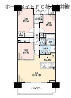 ヴィーガーデン・ザ・レジデンス【16階】の間取り