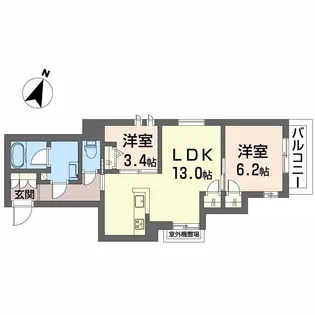 メゾン オピエデュパン【2階】の間取り