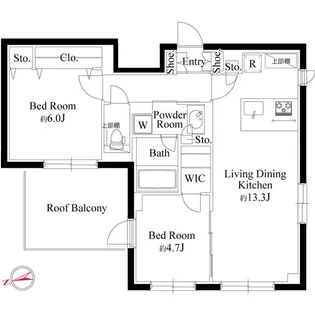 ラ・ペルラ下北沢【3階】の間取り
