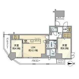 クリオ ラベルヴィ蔵前【6階】の間取り