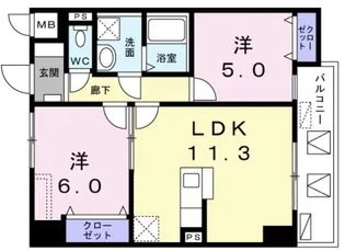 レジデンス桜樺【2階】の間取り