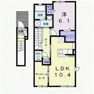 ウッド ノートA【2階】の間取り