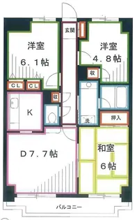 パークコート小金井【2階】の間取り