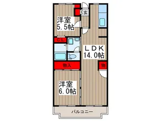 マンション・シェ・ノッチュ【2階】の間取り