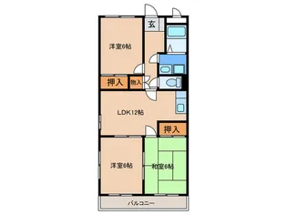 サンシャイン三苫【2階】の間取り