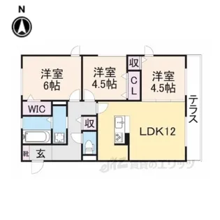アンソレイユ山の辺【1階】の間取り