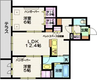 ワイズ橘公園【1階】の間取り
