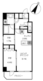エスタシオン赤坂【4階】の間取り