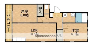 サンクエスB【1階】の間取り