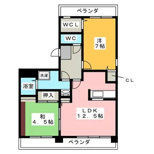シャトー白壁【4階】の間取り