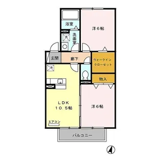 リリー坂下B【2階】の間取り