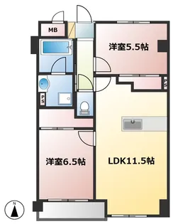 ヴァンヴェール吉田【2階】の間取り