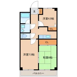 クオーレ白鳥【3階】の間取り