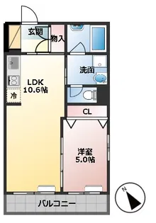 ディア・ウェッジ【2階】の間取り