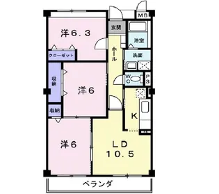 レインボーキャッスル【2階】の間取り