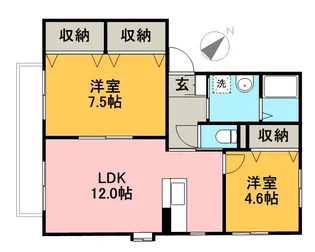 サンフォレスト宝弐番館【1階】の間取り