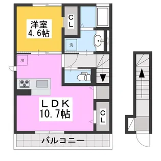 グランディールT E棟【2階】の間取り