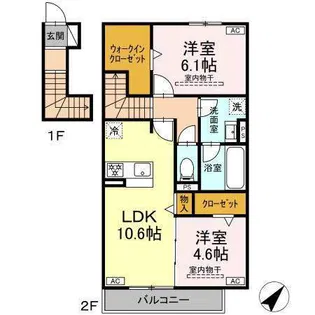 ハウス・カシハラ【2階】の間取り