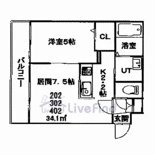 プレミアシティ美園【3階】の間取り