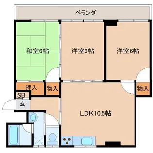 グランドハイツ高牟礼【1階】の間取り
