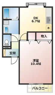 セジュール南別府【1階】の間取り