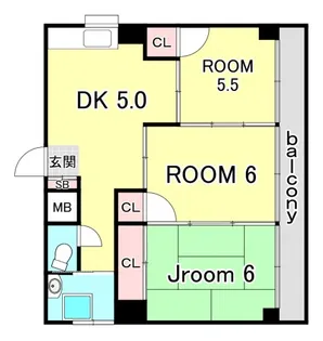 広島県広島市中区大手町5【マンション】の間取り