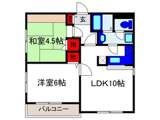 コ-ト桜塚【3階】の間取り