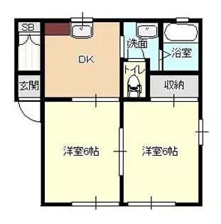 ノースウィングA【2階】の間取り