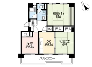 UR洛西新林北【2階】の間取り