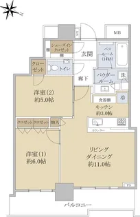 シティタワー蕨【9階】の間取り