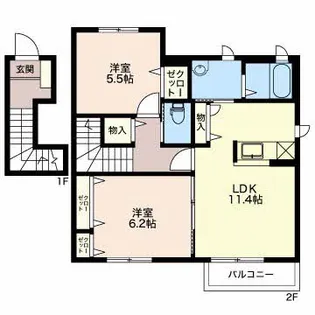 リヴェール ユイチア【2階】の間取り