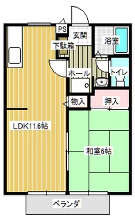 アリコハイツII【1階】の間取り
