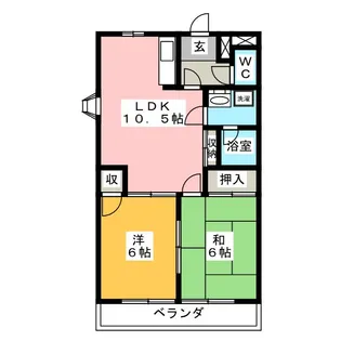 サンリバーII【2階】の間取り