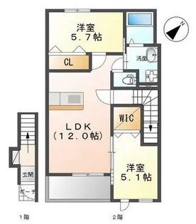 コリーヌ・ヴァンベール【2階】の間取り